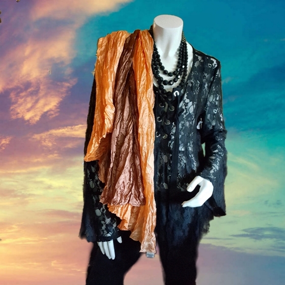 unknown Accessories - Rainbow Spectrum Orange Crepe Scarf